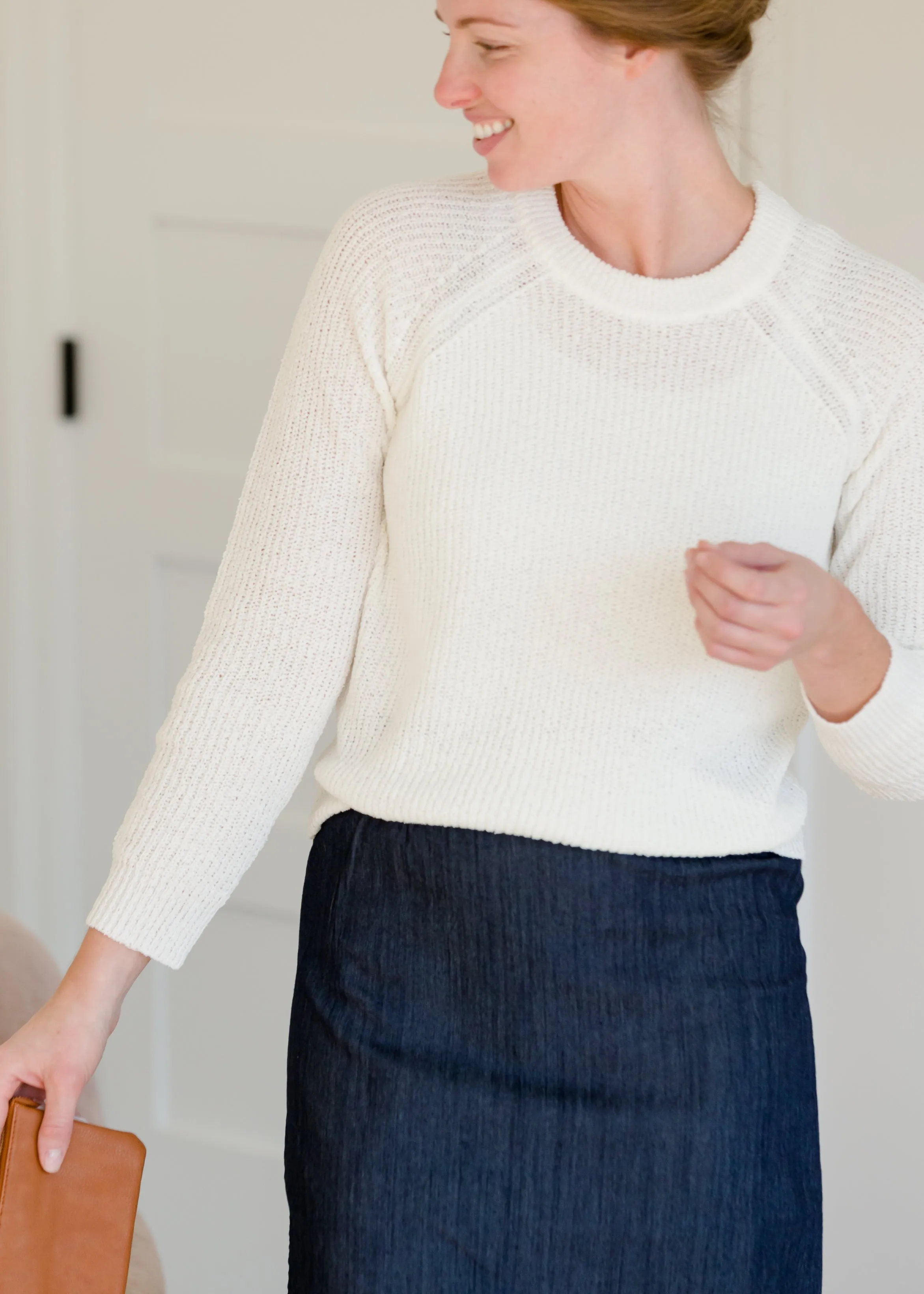 Sheer Knit Crewneck Sweater - FINAL SALE