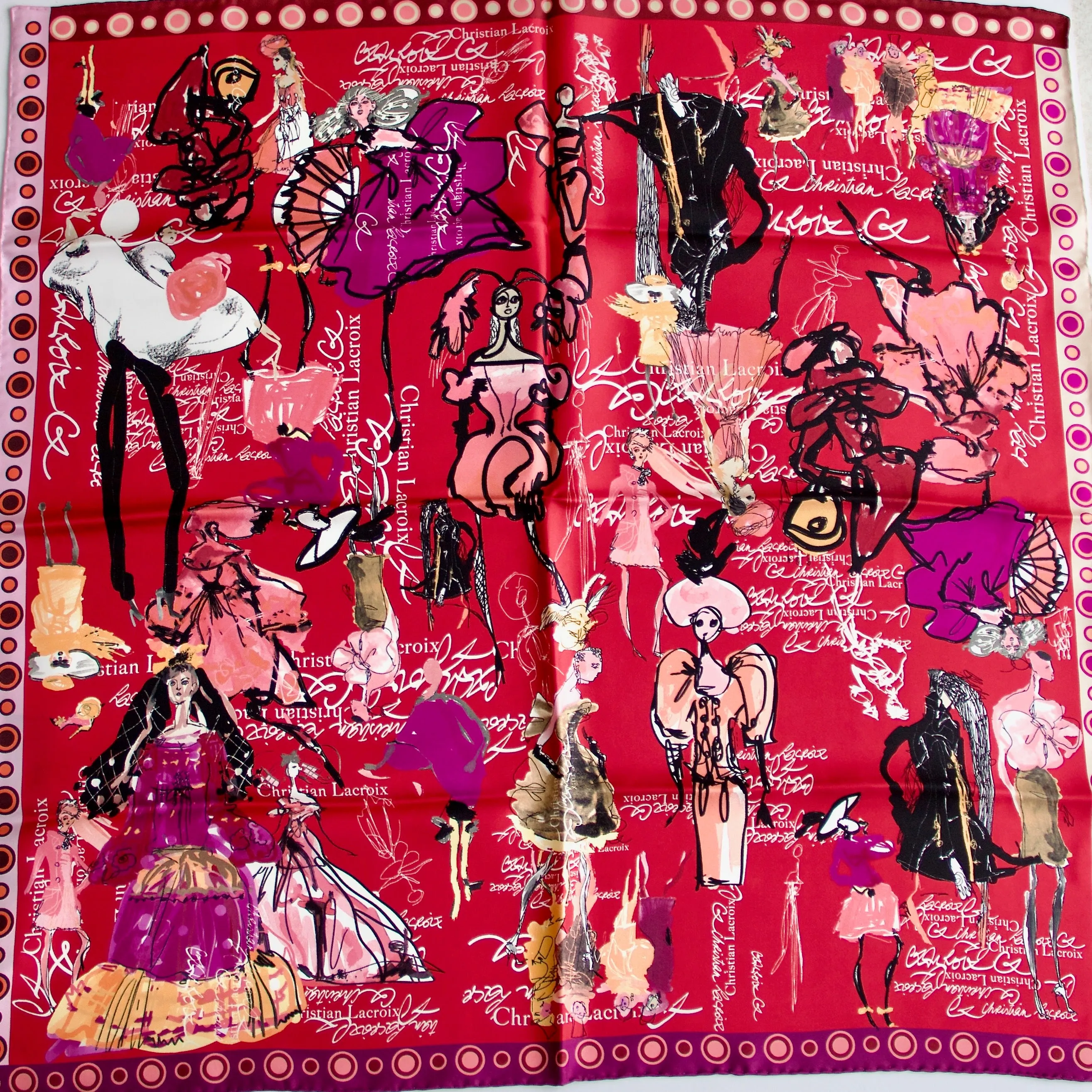 Silk scarf "Croquis" Lacroix - red