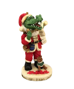 Skinny Santa Alligator Ornament