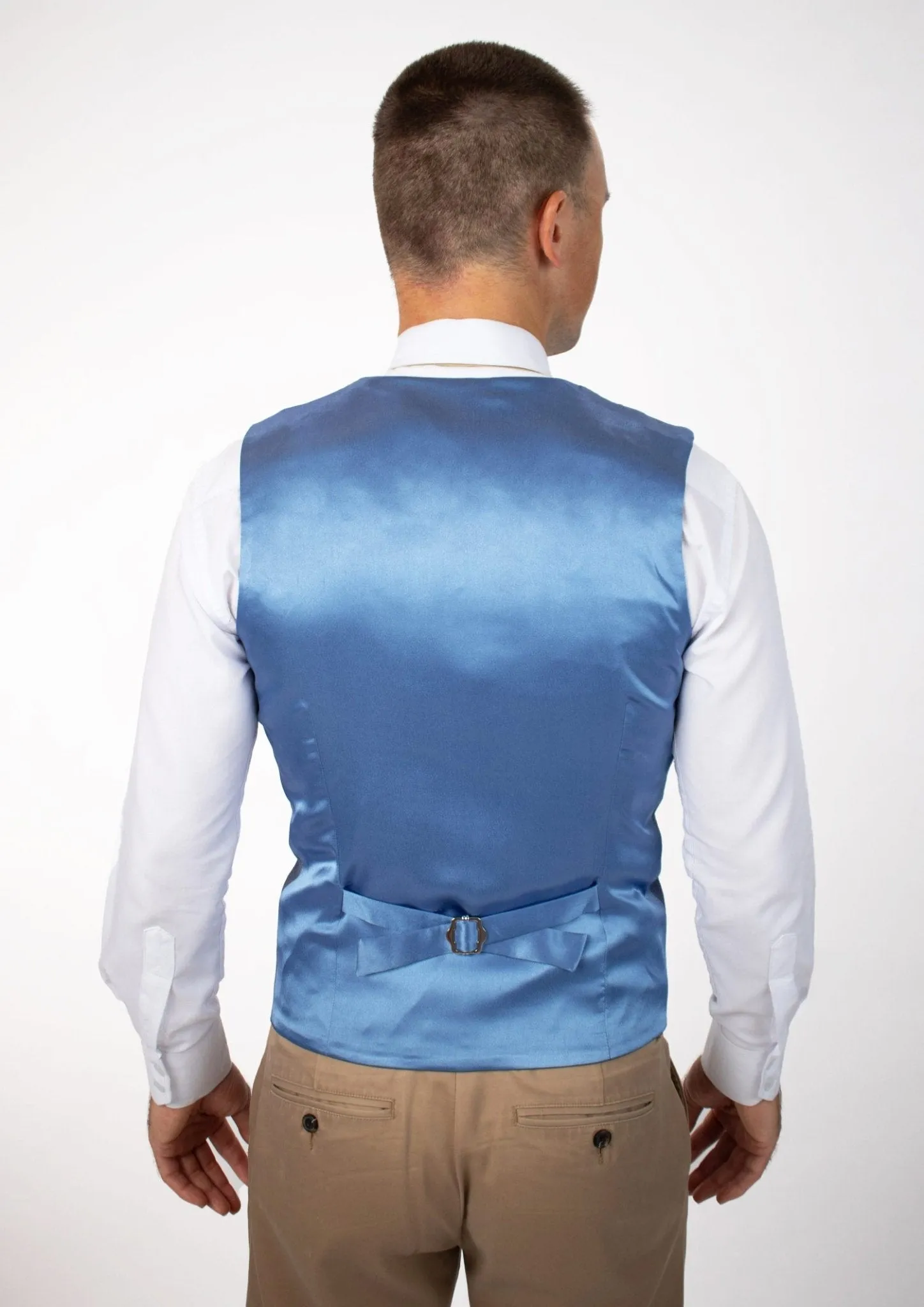 Sky Blue Windowpane Vest