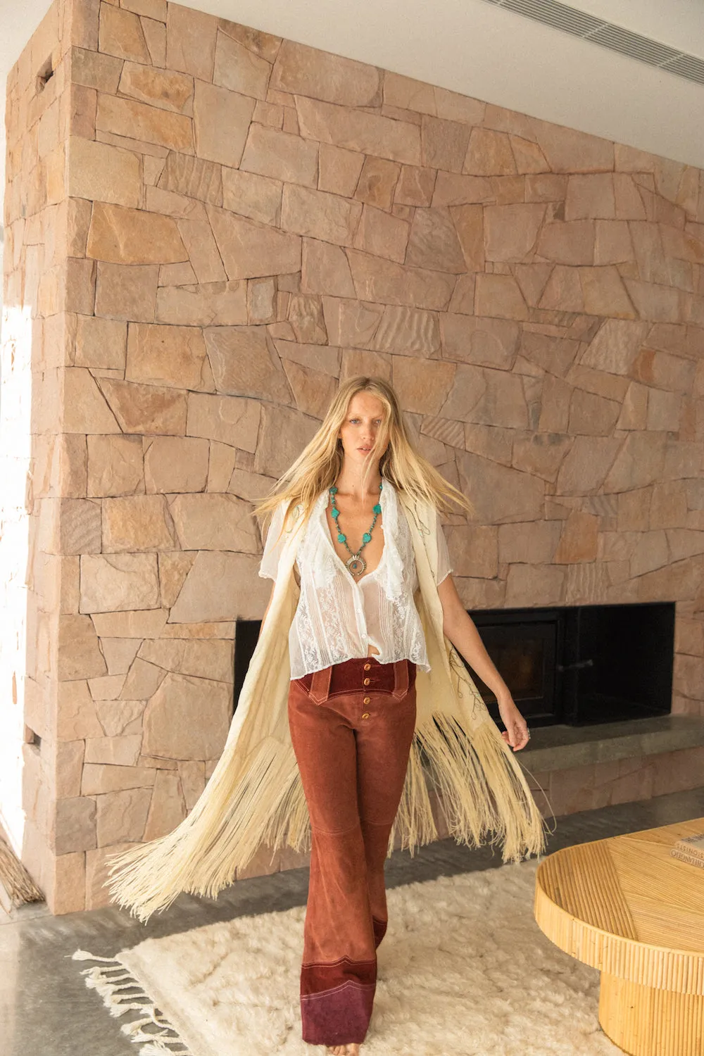 Smoke On The Water Beaded   Fringe Vest