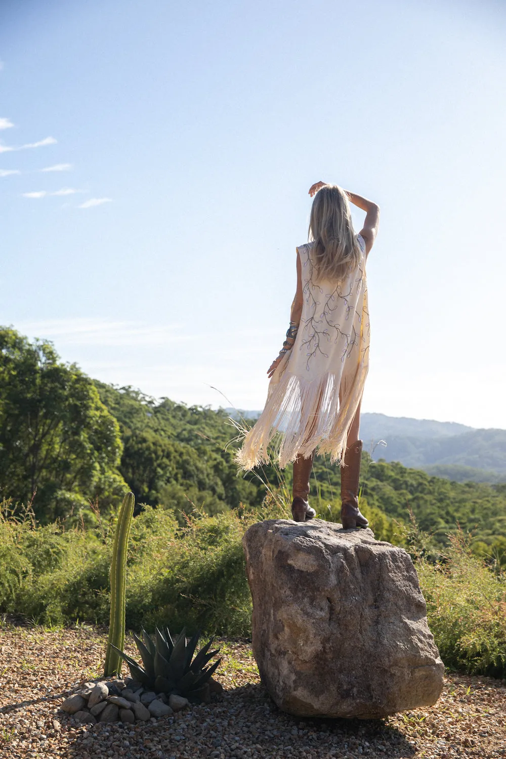 Smoke On The Water Beaded   Fringe Vest