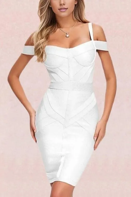 Sophia Bandage Dress - Pearl White