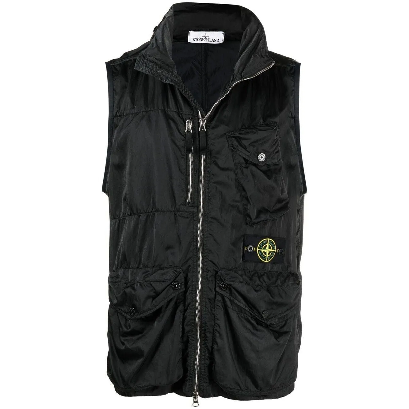 Stone Island Black Nylon Raso Gilet