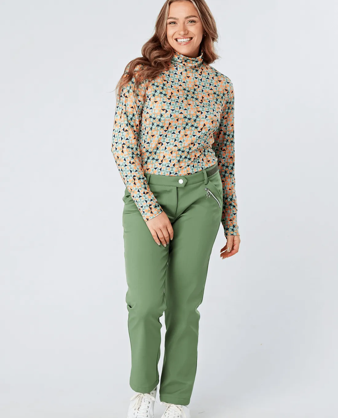 SWING OUT SISTER Ada Roll Neck Apricot Pattern