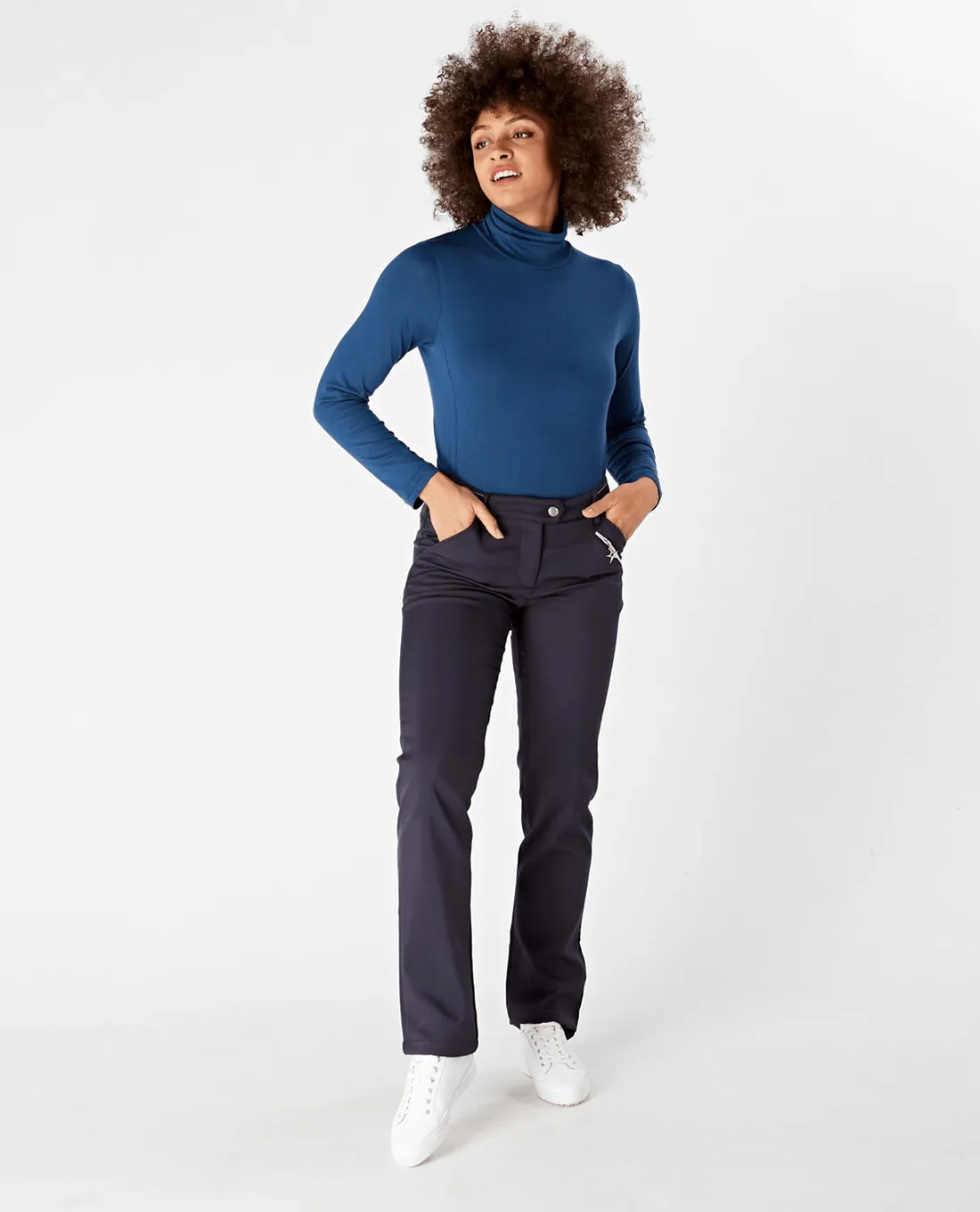 SWING OUT SISTER Chamomile Roll Neck Lapis Blue