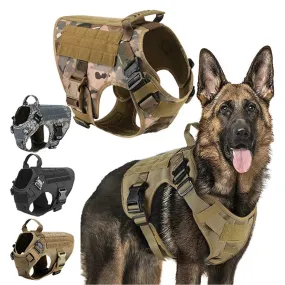 Tactical Dog Harness Military Training K9 Padded Quick Release Vest Pet Training Dog Harness For Set Small Medium Large Dogs