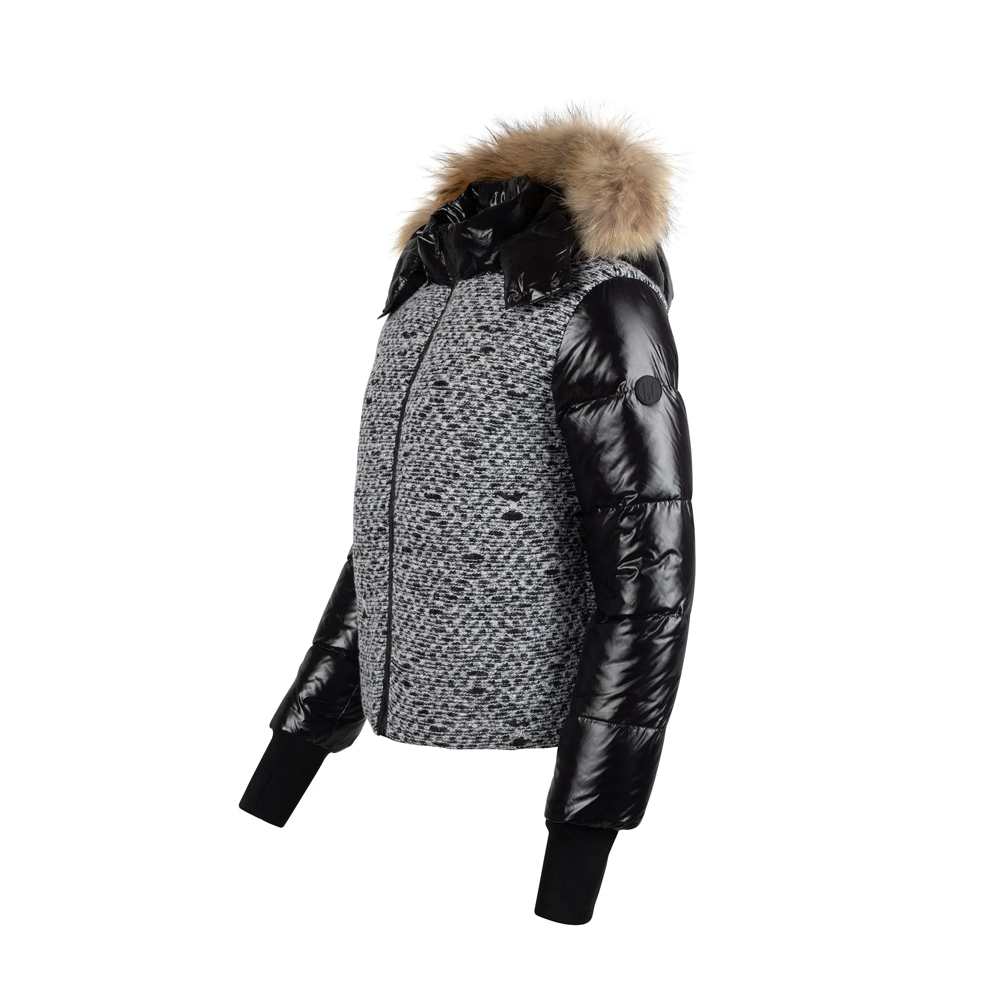 Teen's Reversible Black & White Knit | Black Fur – Manteau Jr