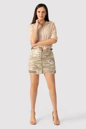 Tencel short skirt in White Camo