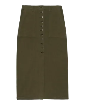 The Button Front Column Skirt. -- Vintage Military