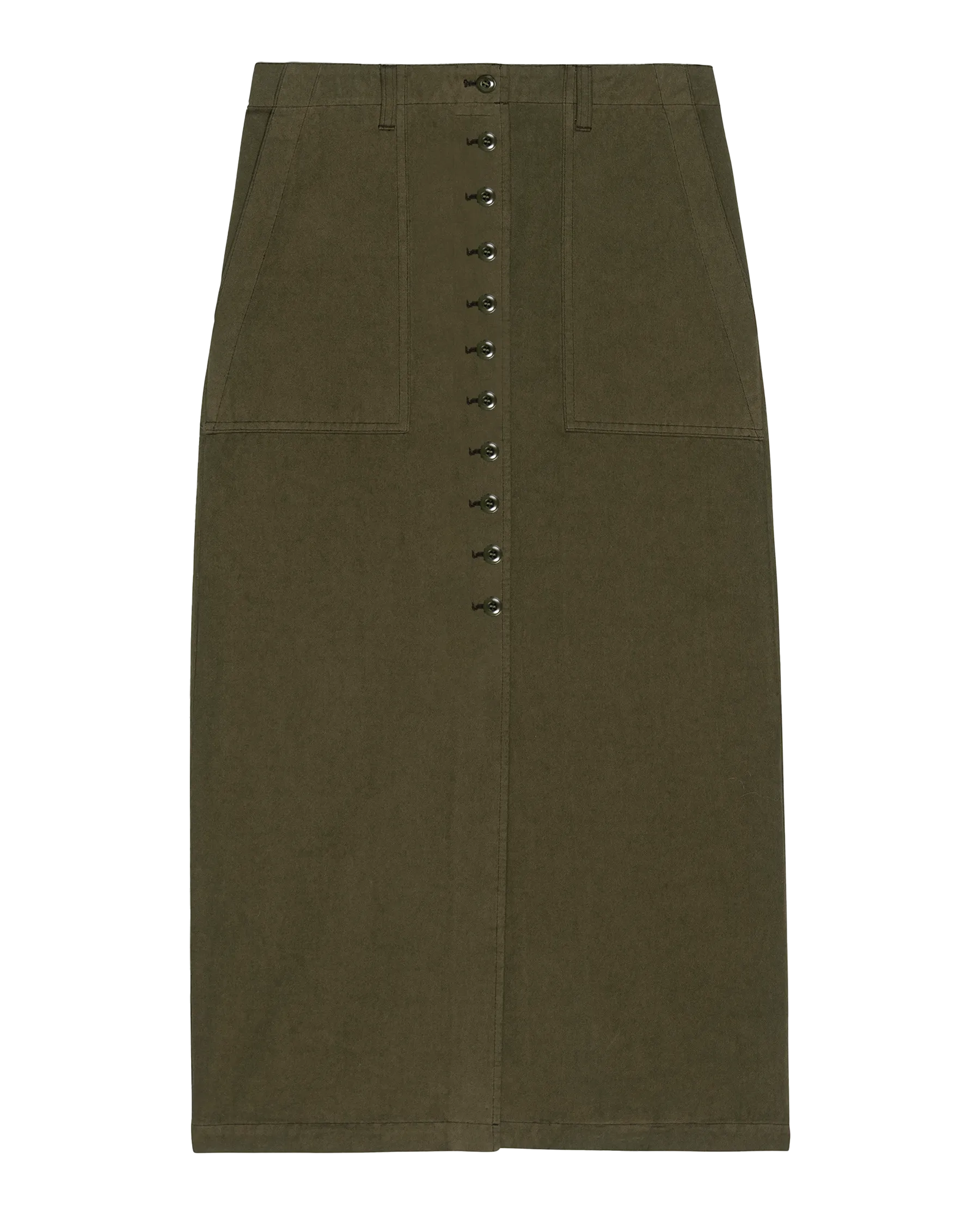 The Button Front Column Skirt. -- Vintage Military