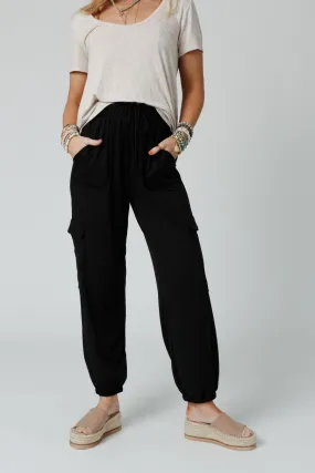 The Nest Easy Mornings Cinched Pants - Black