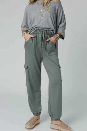 The Nest Easy Mornings Cinched Pants - Light Olive