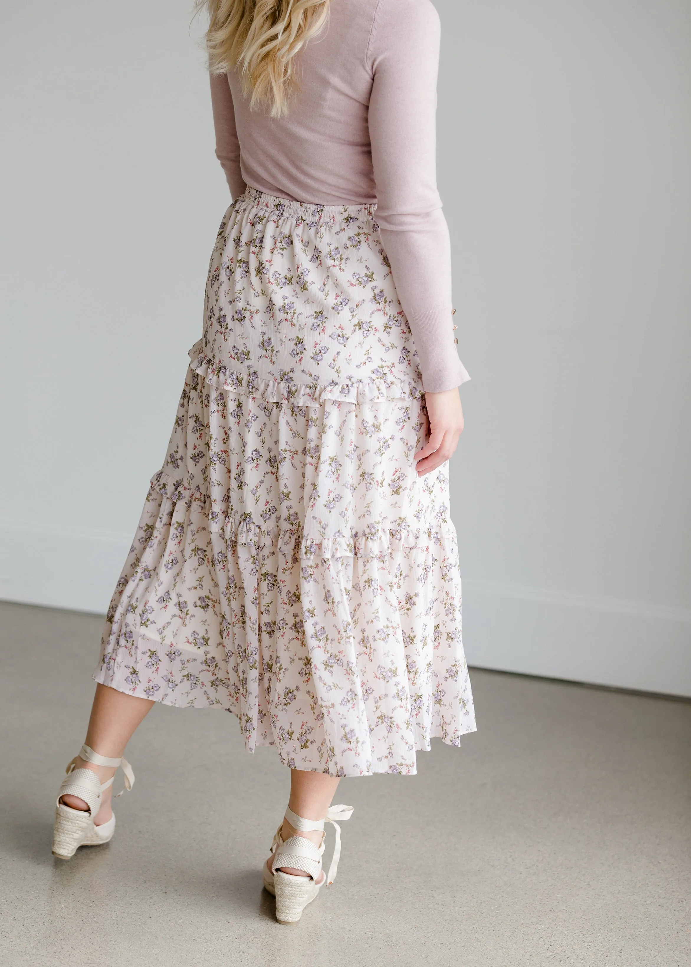 Tiered Floral High Waist Skirt - FINAL SALE