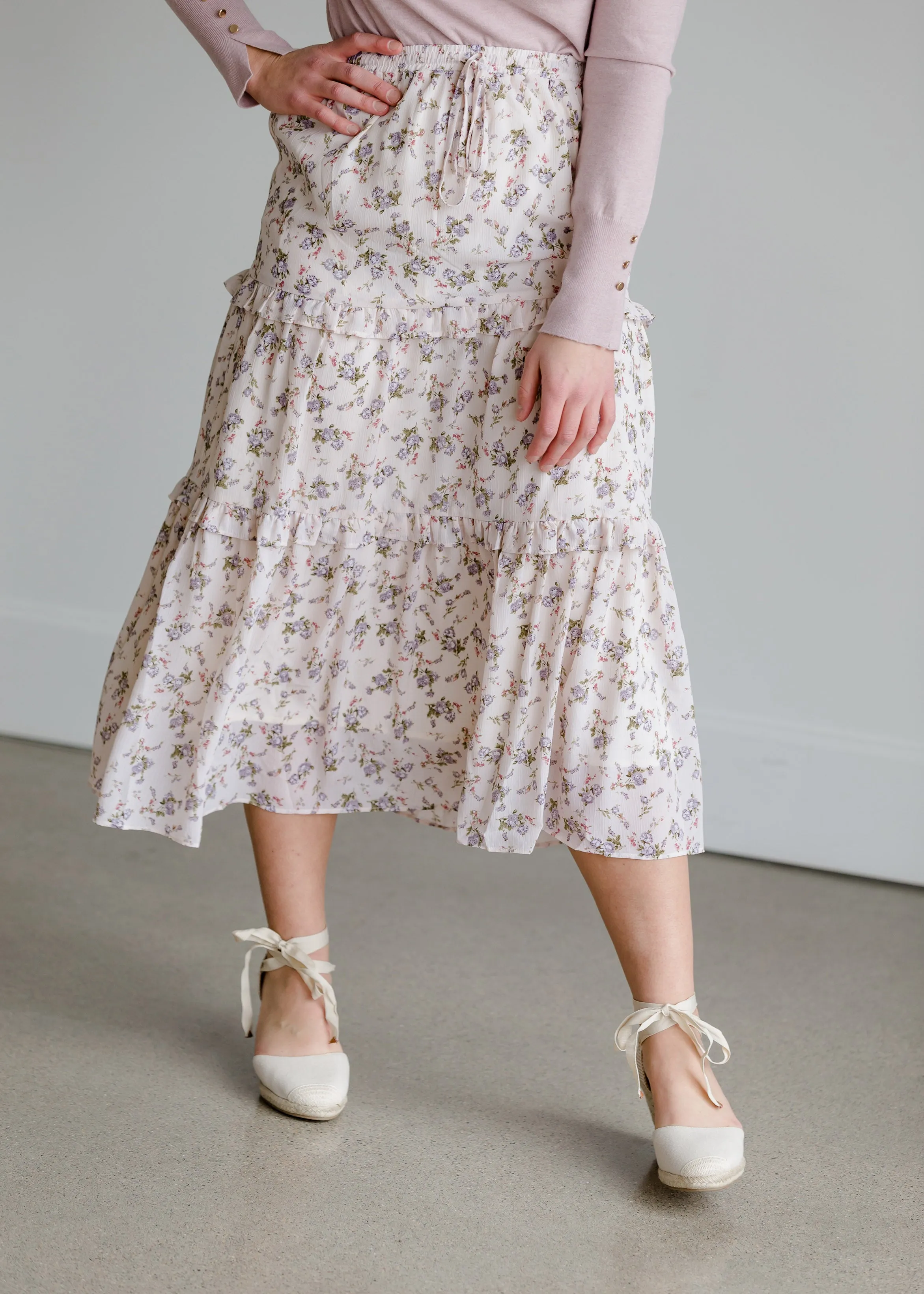 Tiered Floral High Waist Skirt - FINAL SALE