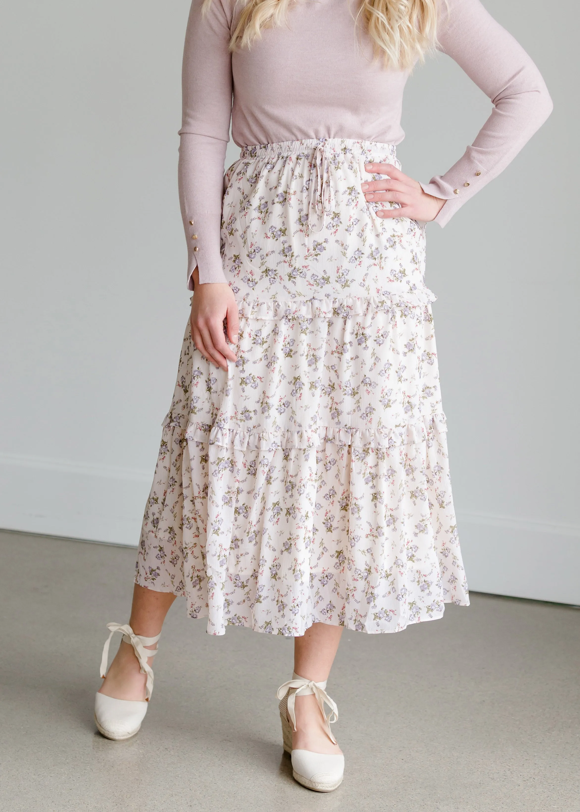 Tiered Floral High Waist Skirt - FINAL SALE