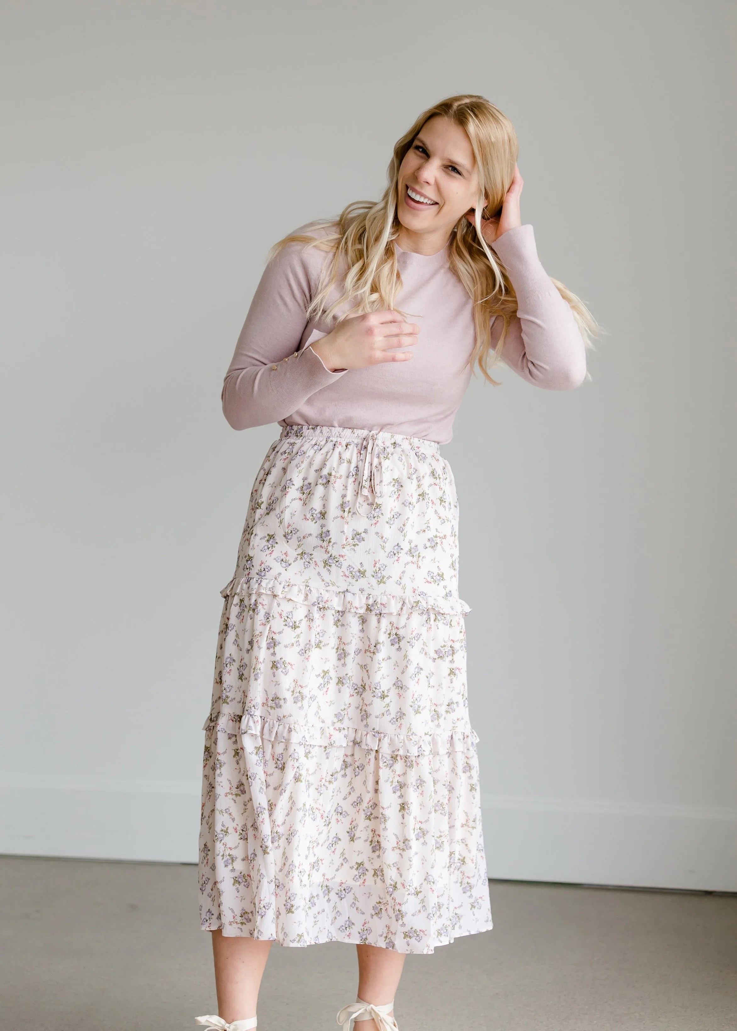 Tiered Floral High Waist Skirt - FINAL SALE