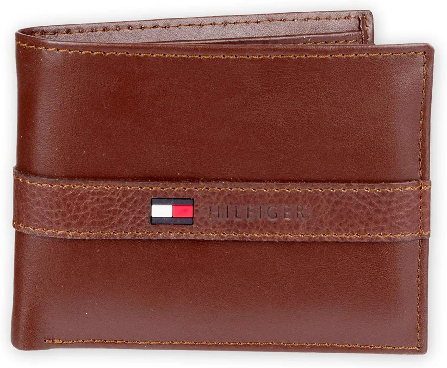 Tommy Hilfiger Men's Leather Slim Bifold Wallet with 6 Credit Card Pockets and Removable ID Window 31TL22X062