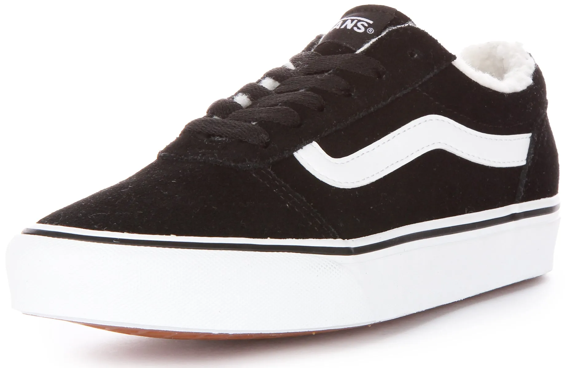 Vans Ward Fur In Black White For Women