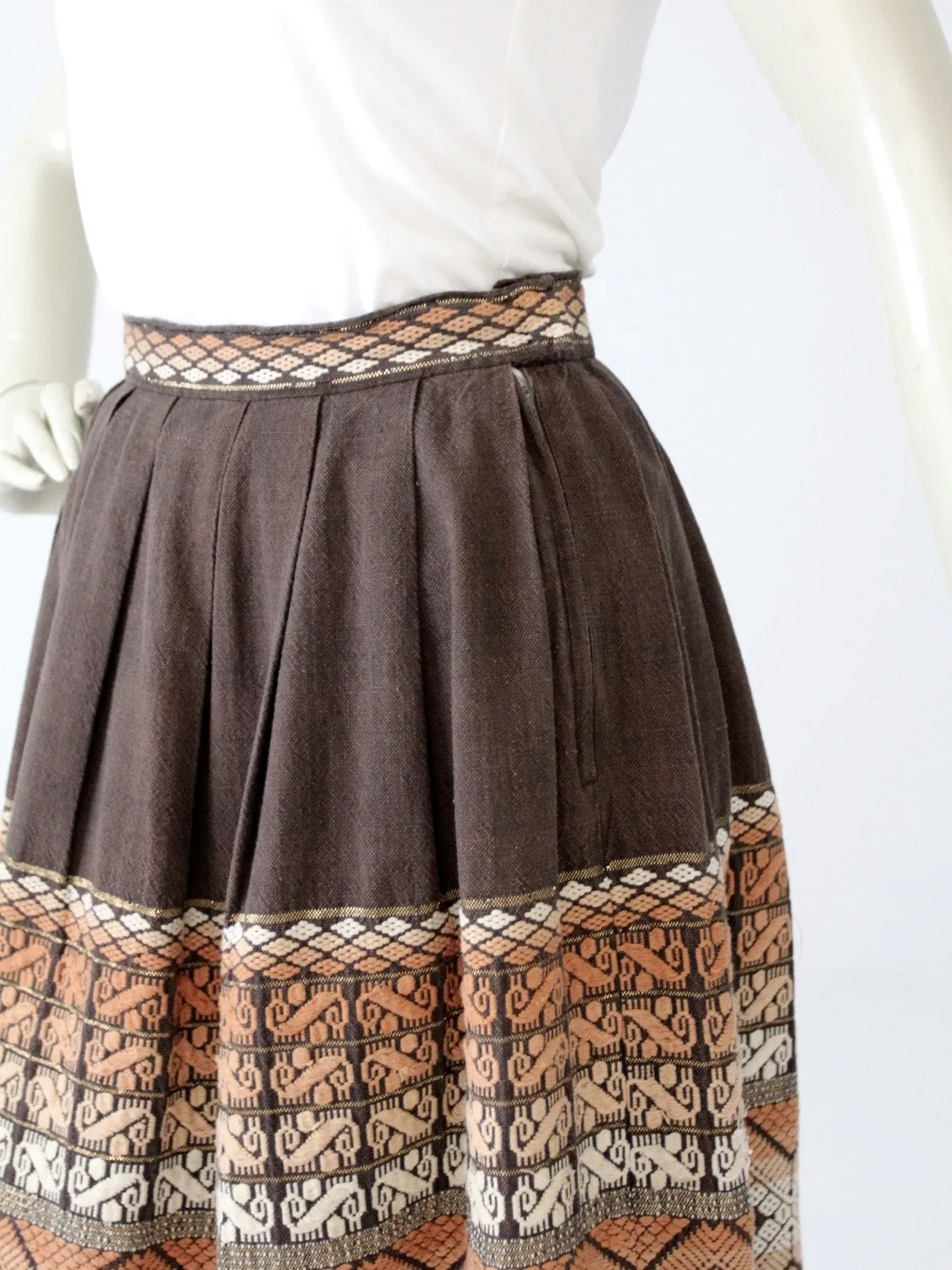 vintage 70s southwest midi skirt