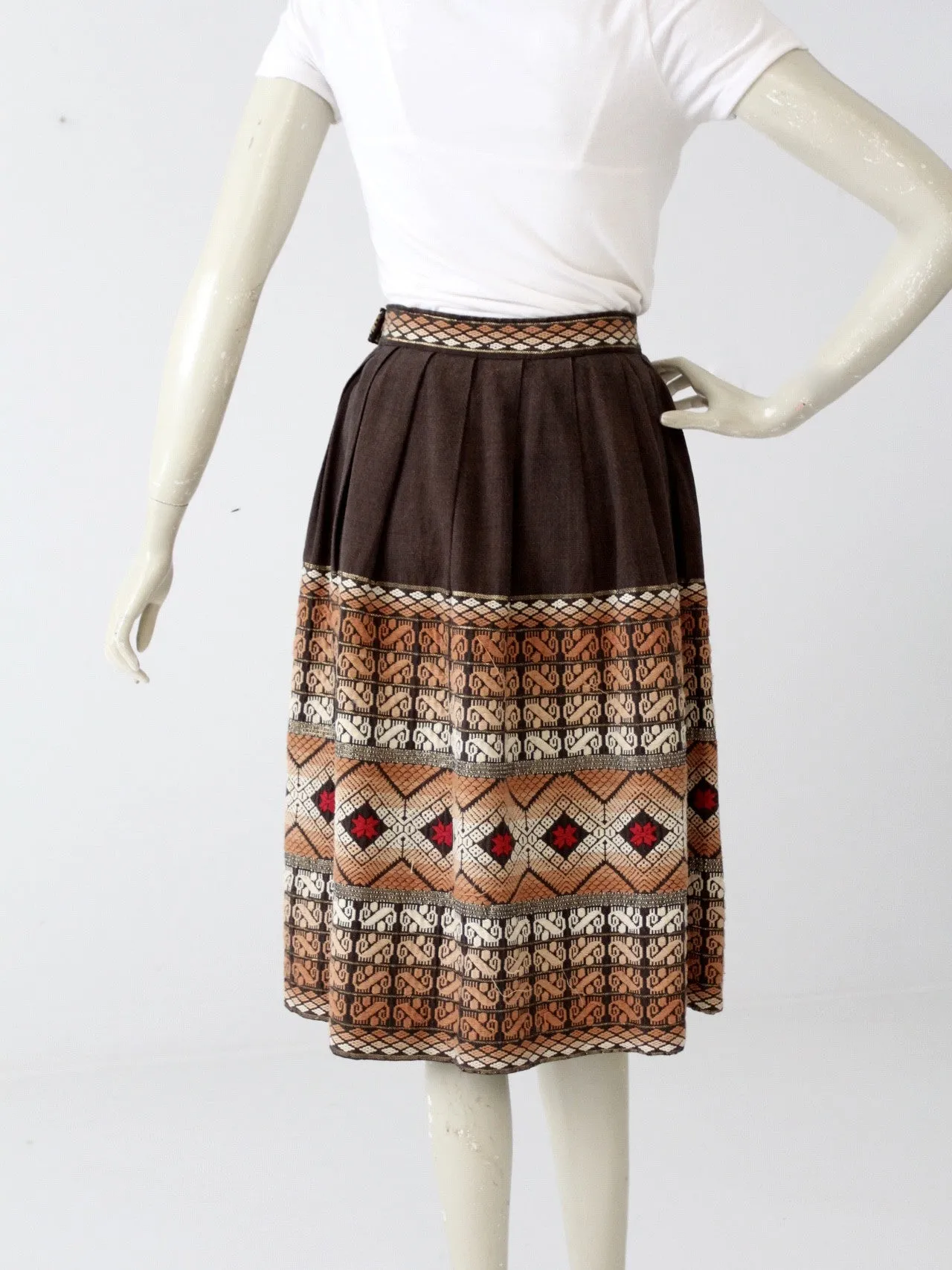 vintage 70s southwest midi skirt