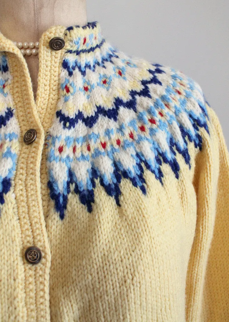 Vintage Hand Knit Fair Isle Cardigan