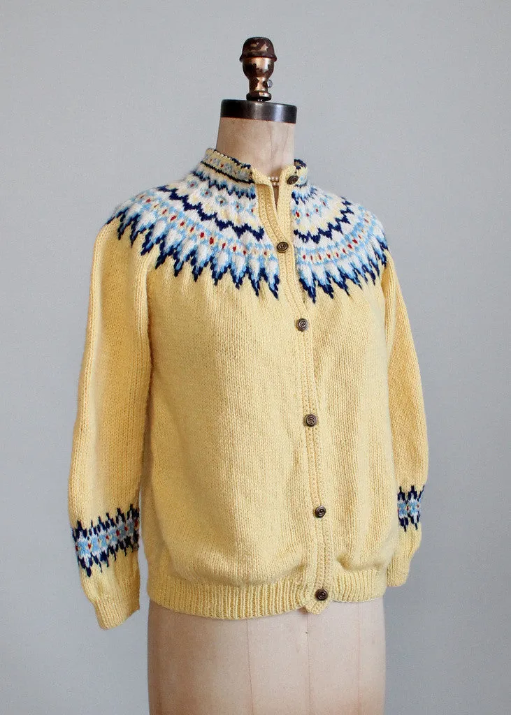 Vintage Hand Knit Fair Isle Cardigan