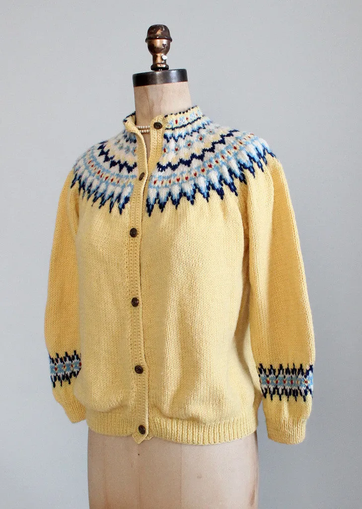 Vintage Hand Knit Fair Isle Cardigan