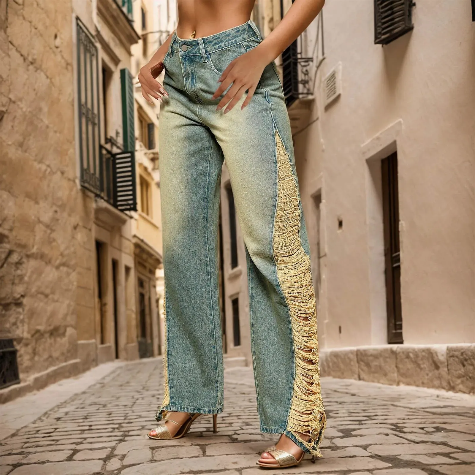 Vintage High Waist Stretchy Denim Jeans - 2024