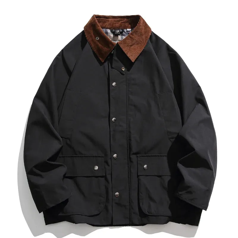 Vintage Windbreaker Jackets For Men - High Quality Casual Lapel Cargo Coat