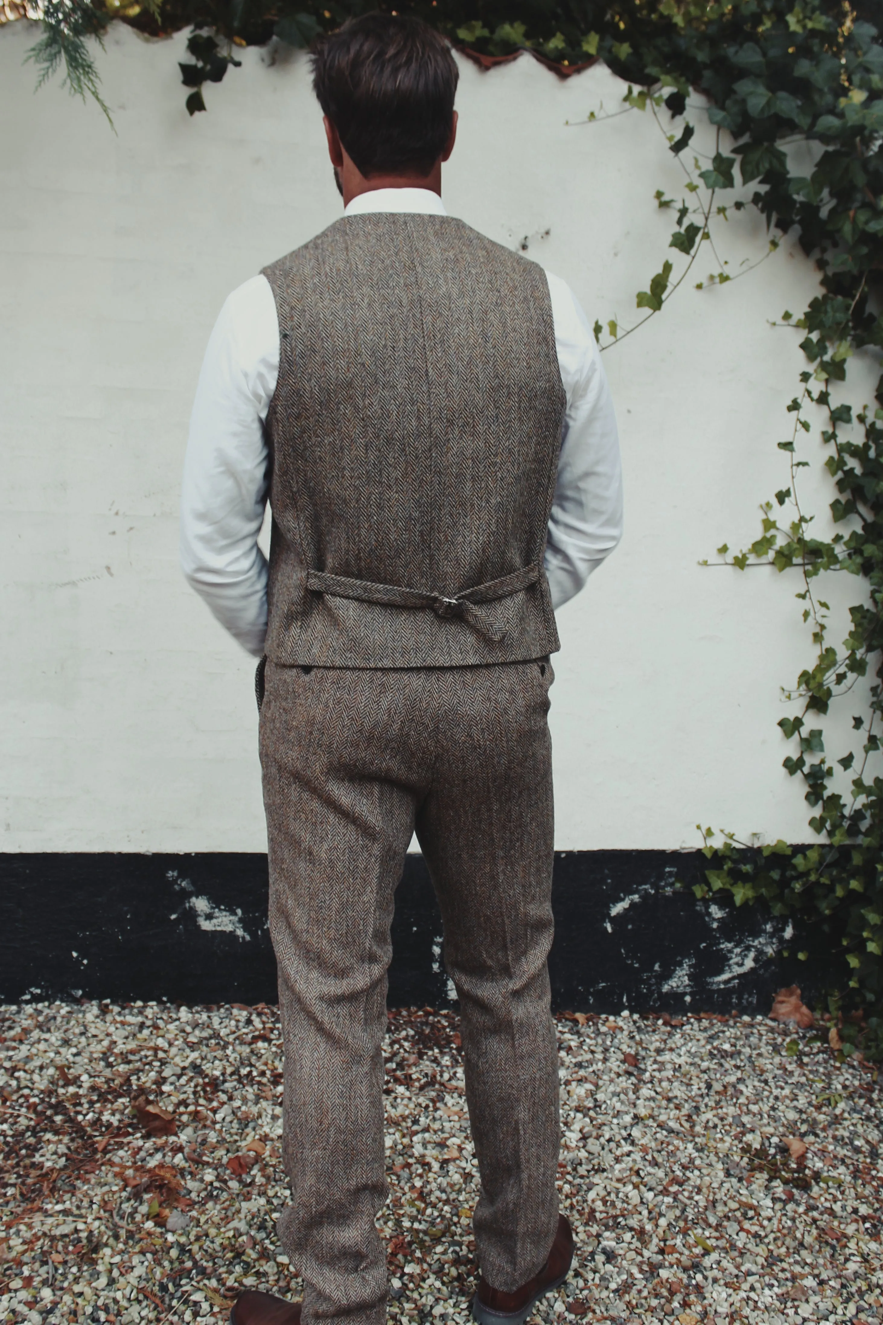 Wales tweed vest, Harris Tweed, country herringbone