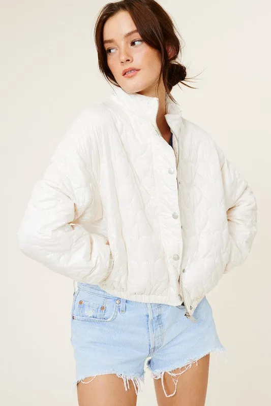 White Heart Pattern Lightweight Fashion Jacket