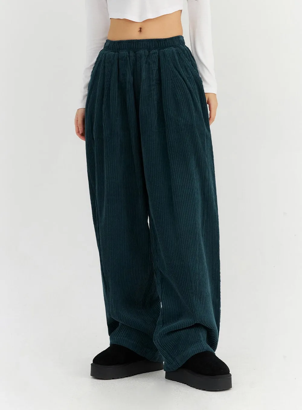 Wide Leg Corduroy Sweatpants CN303