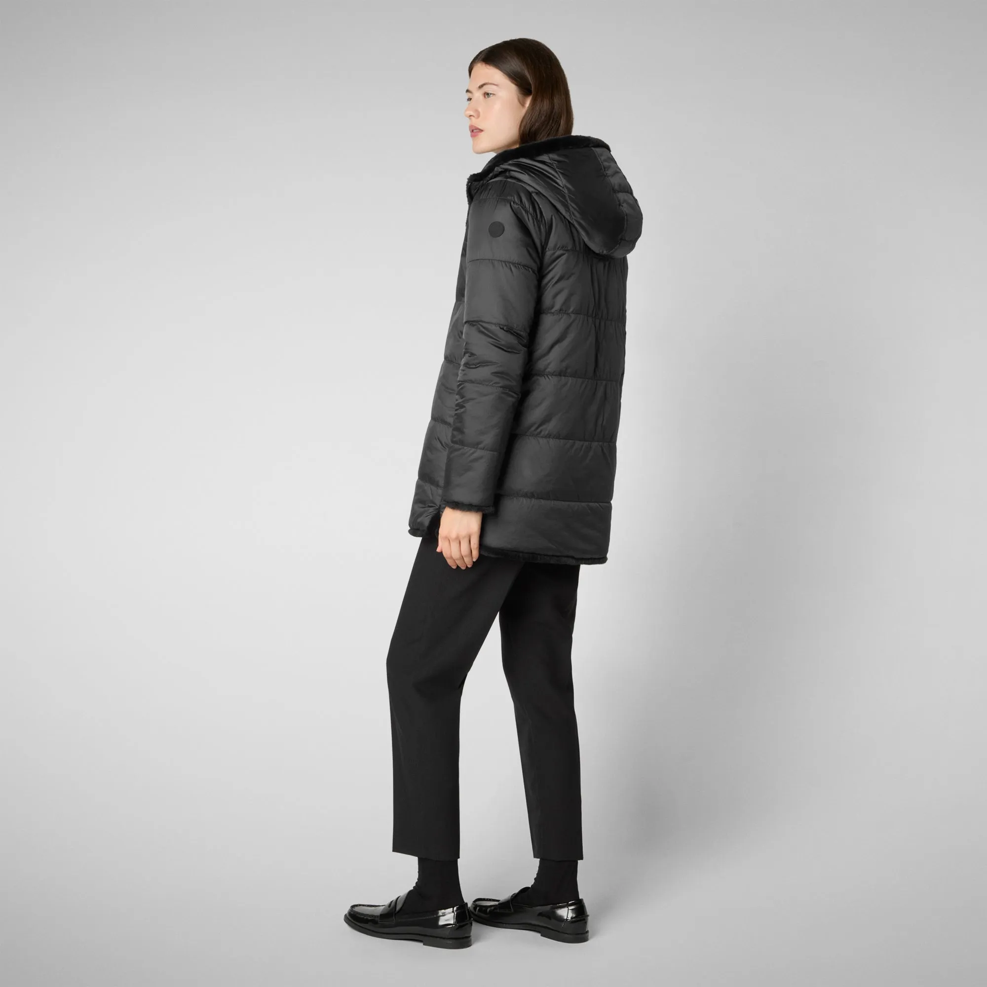 Woman's hooded jacket Bridget in black