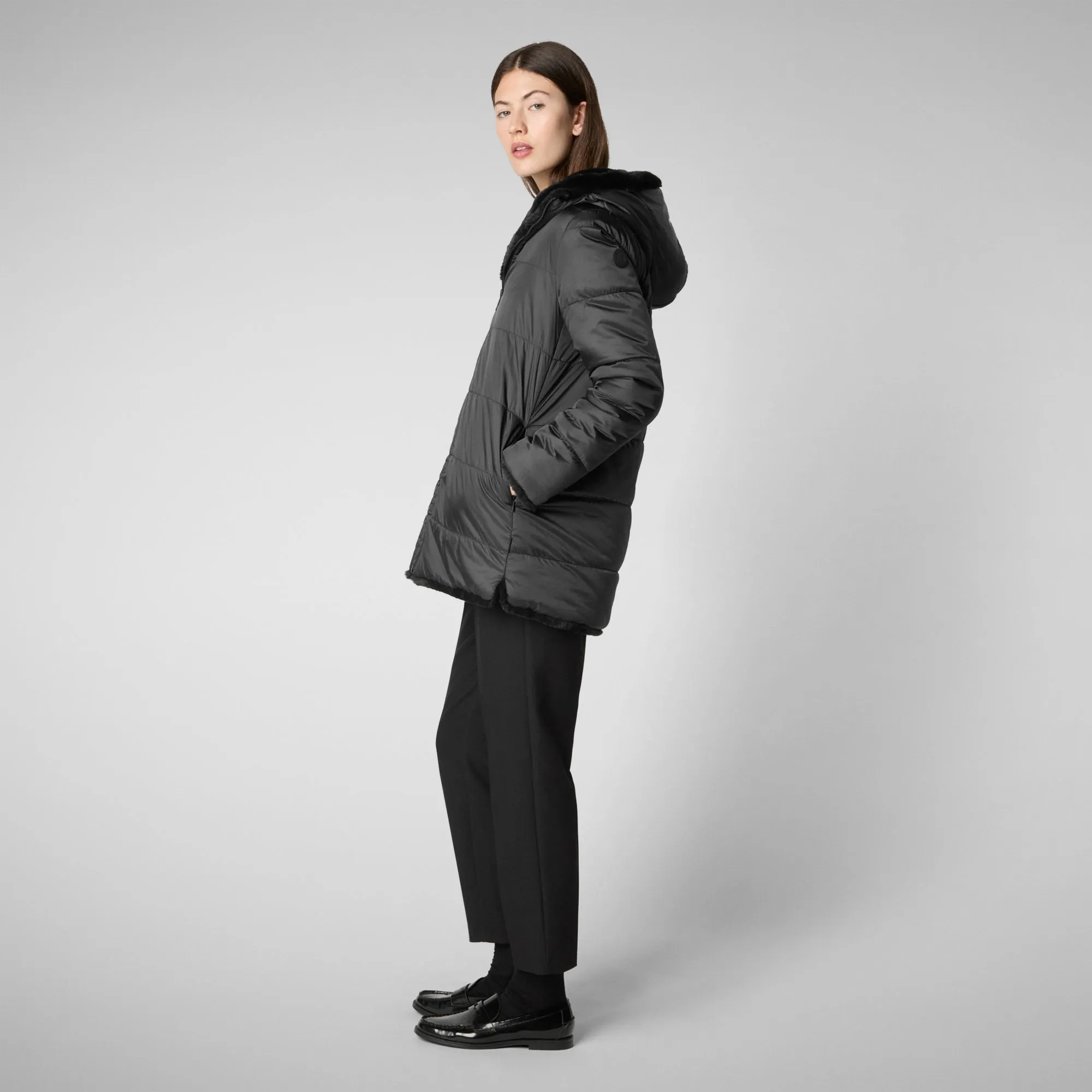 Woman's hooded jacket Bridget in black