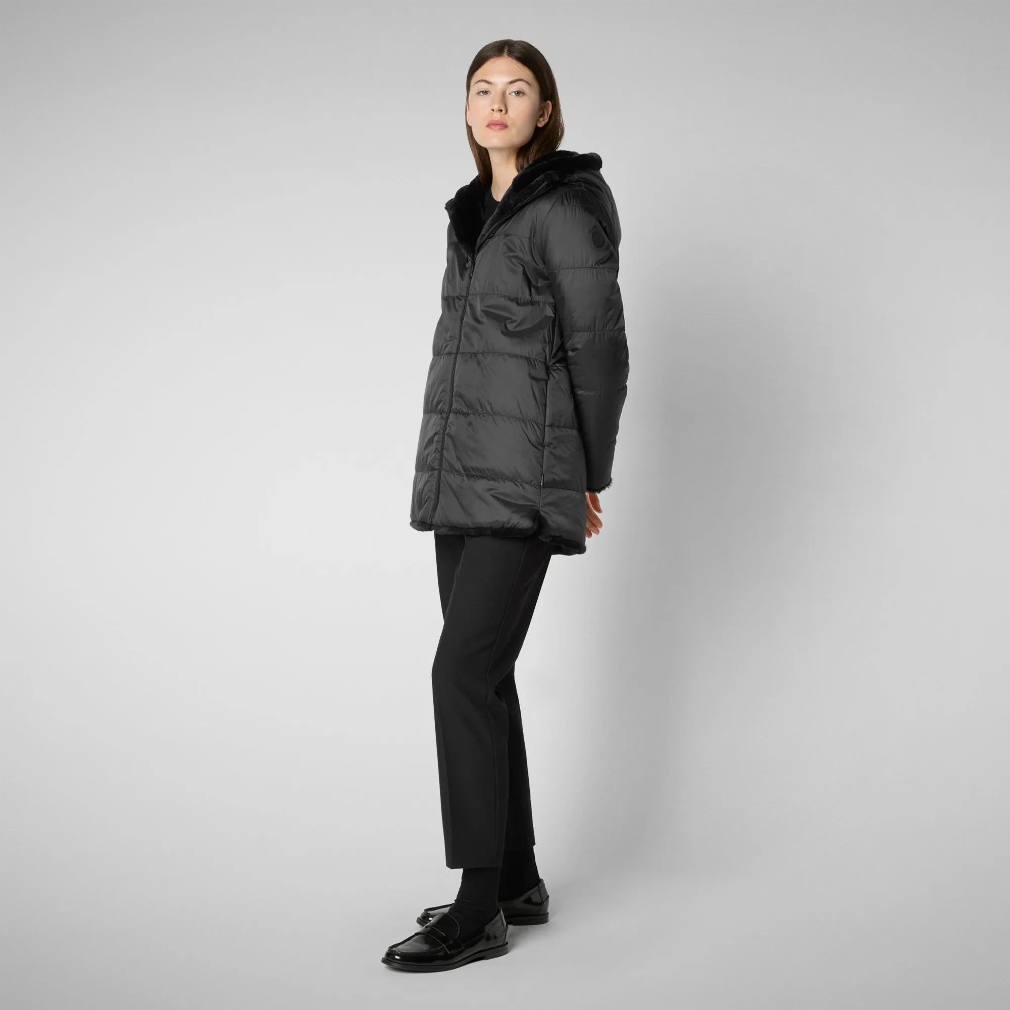 Woman's hooded jacket Bridget in black