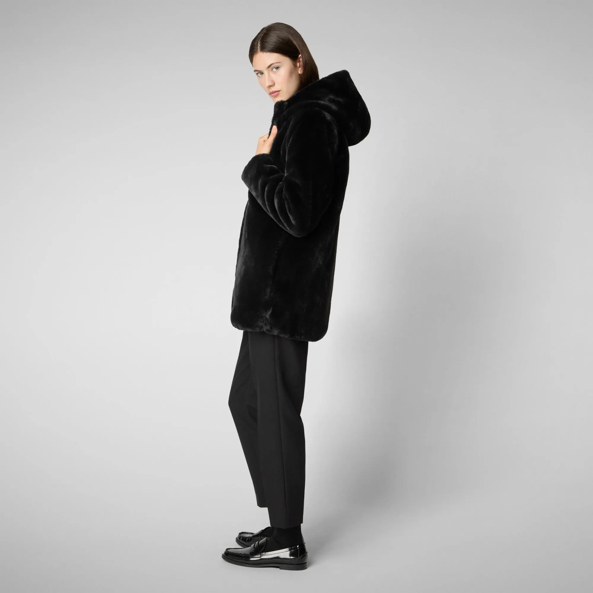 Woman's hooded jacket Bridget in black