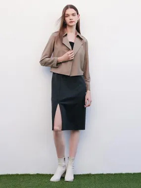 Women Trench Coat And Vest Dress Two-Piece Suit