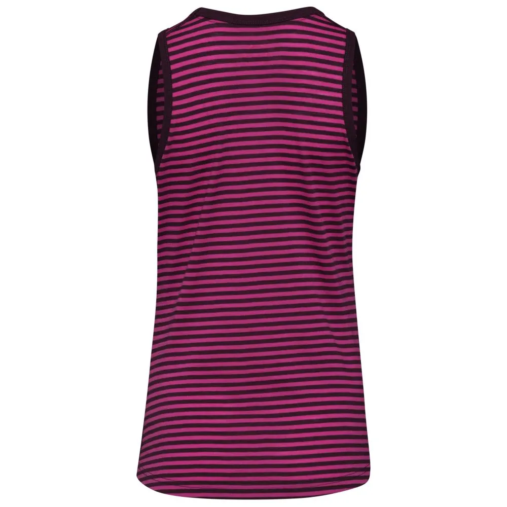 Womens Merino 150 Vest (Stripe Wine/Fuchsia)