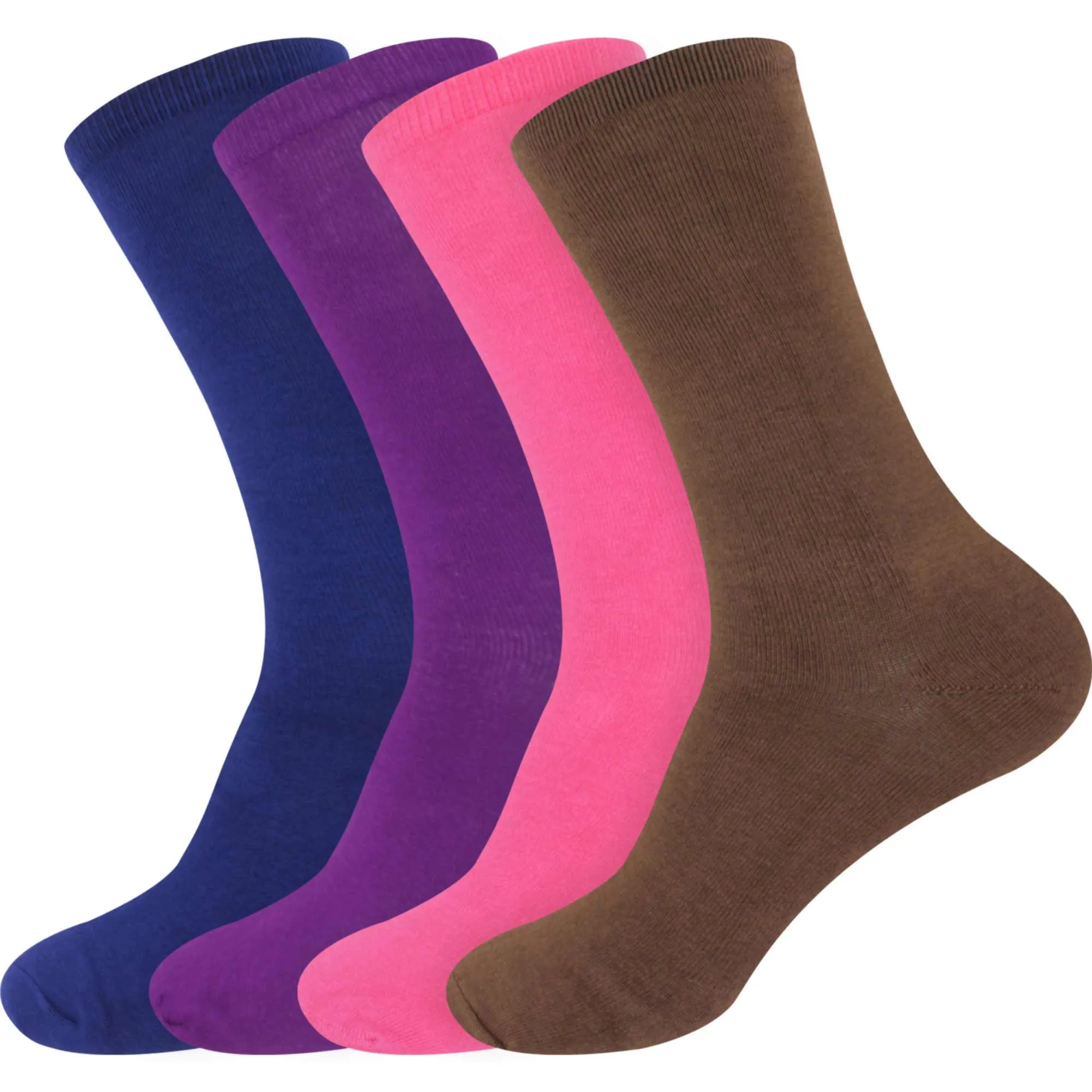 Women's Rayon from Bamboo Fiber Mid-Calf Socks - 4 Pair