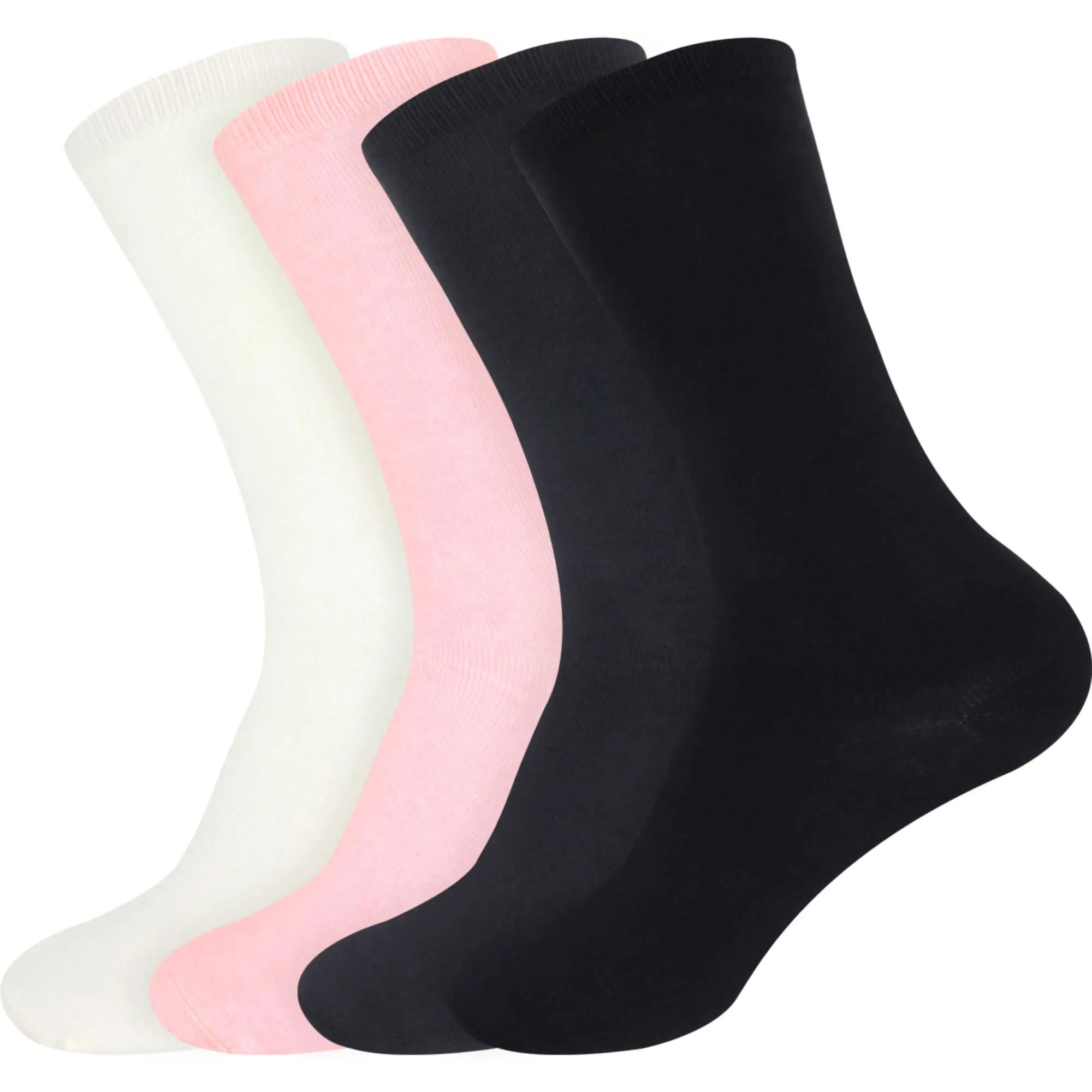 Women's Rayon from Bamboo Fiber Mid-Calf Socks - 4 Pair