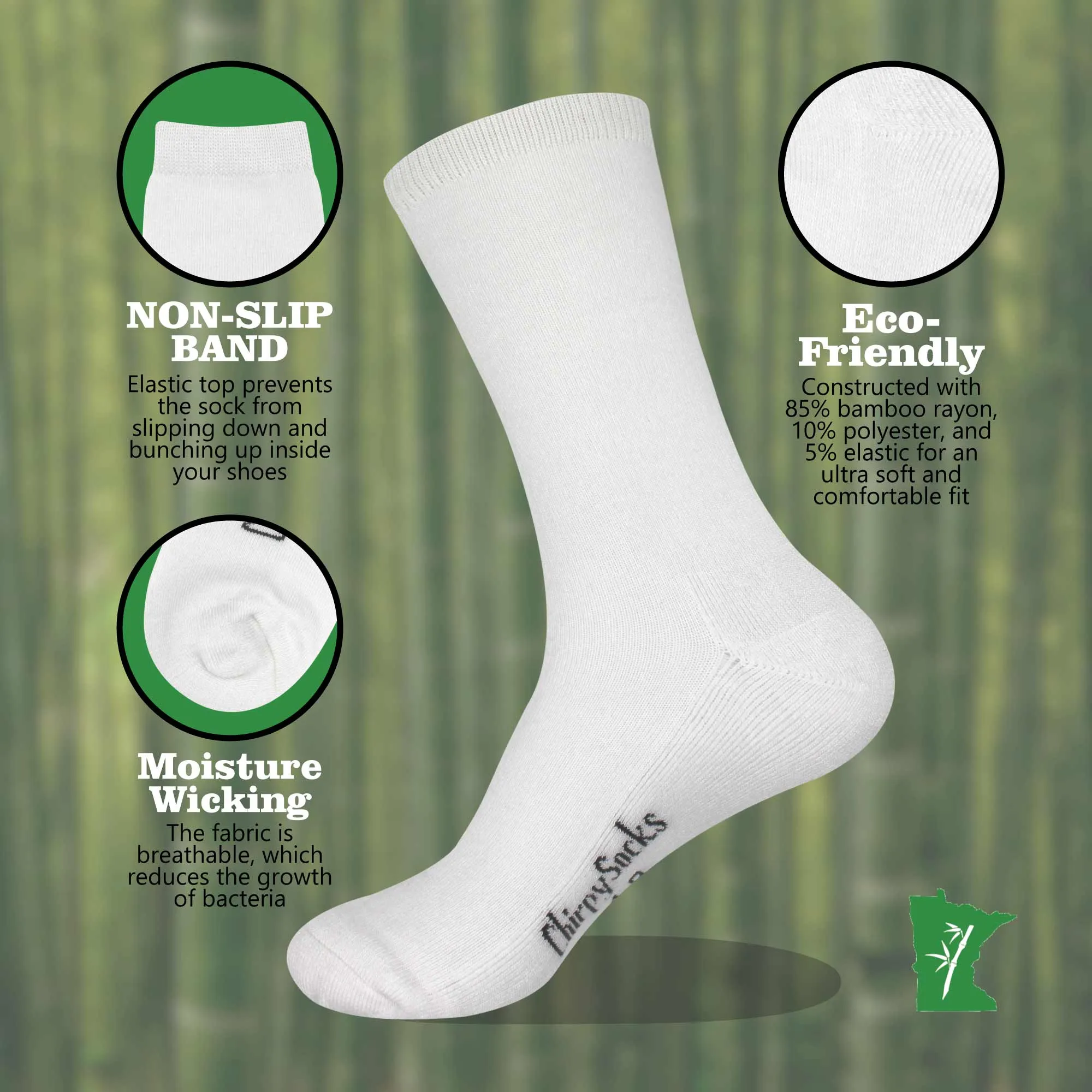 Women's Rayon from Bamboo Fiber Mid-Calf Socks - 4 Pair