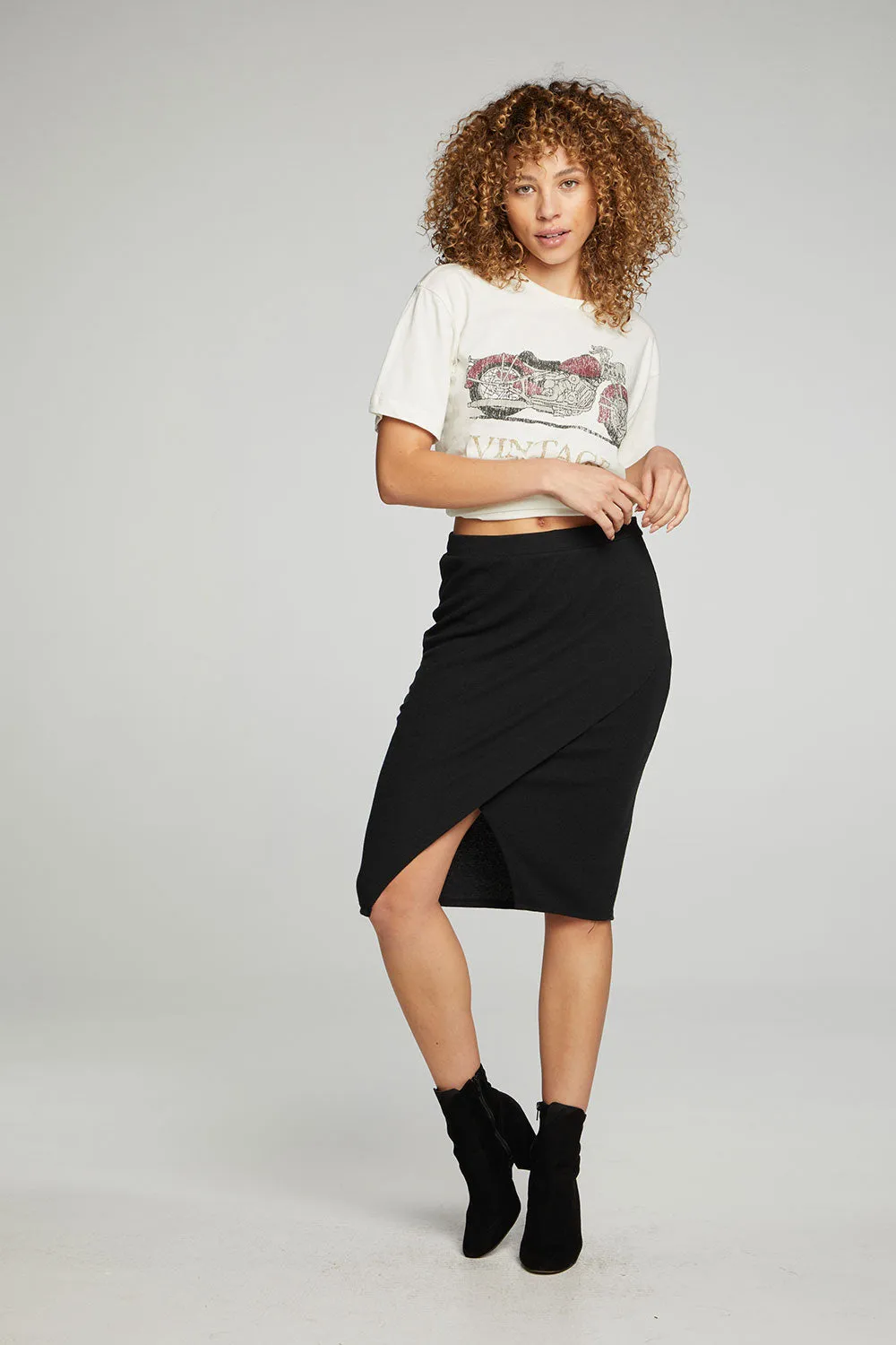 Wrap Front Pencil Skirt