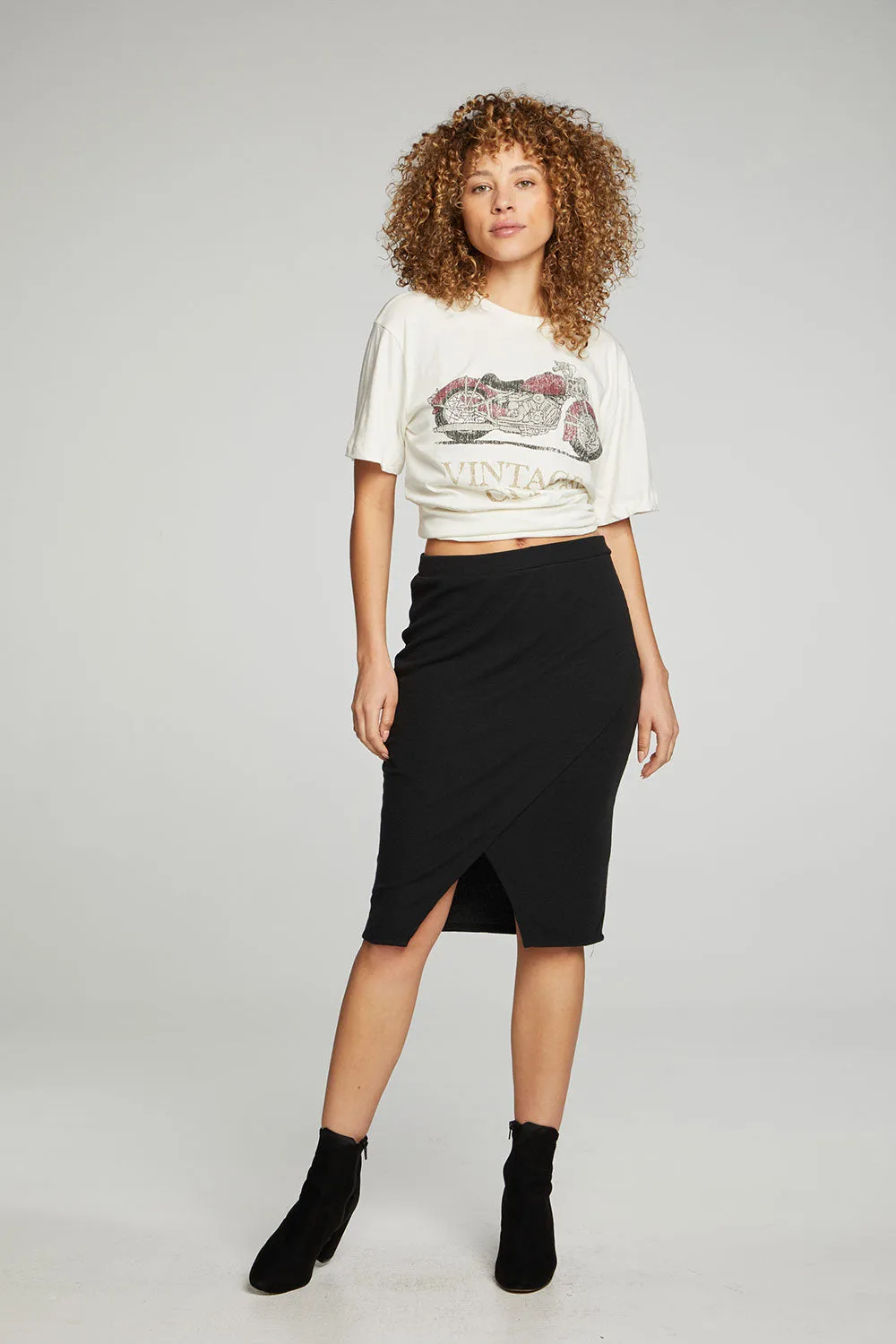 Wrap Front Pencil Skirt