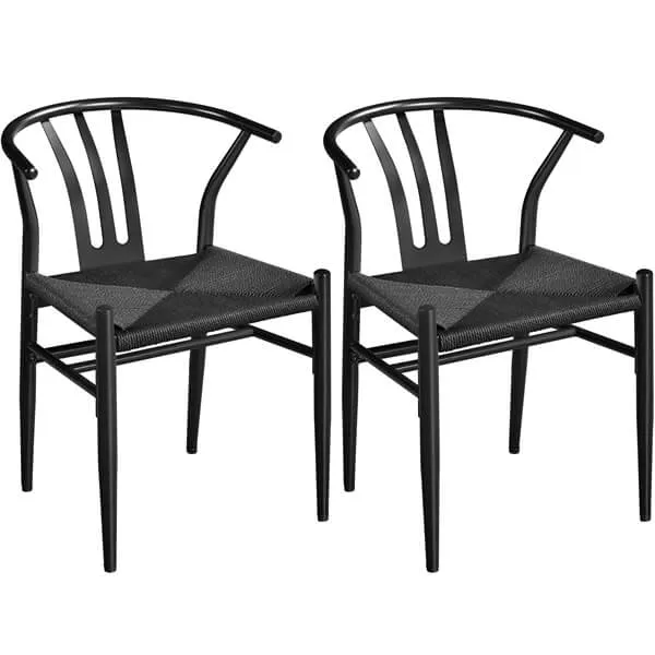 Yaheetech 2PCS Weave Arm Chair