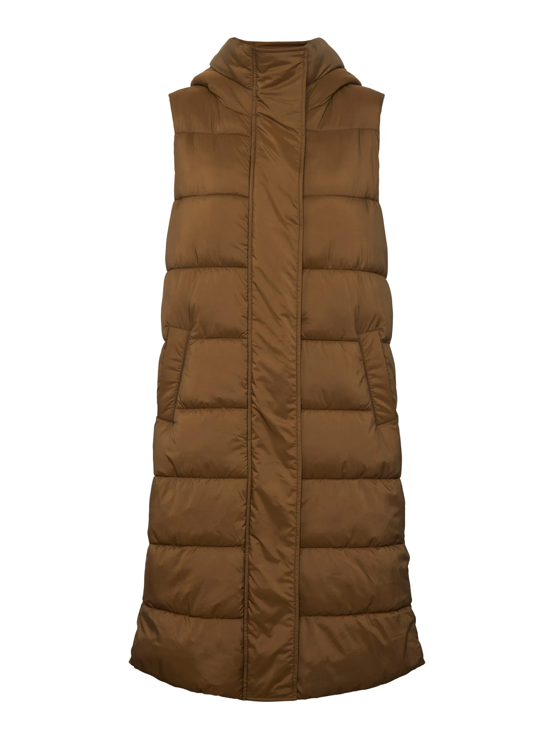 Y.A.S PADDED VEST COAT IN BROWN