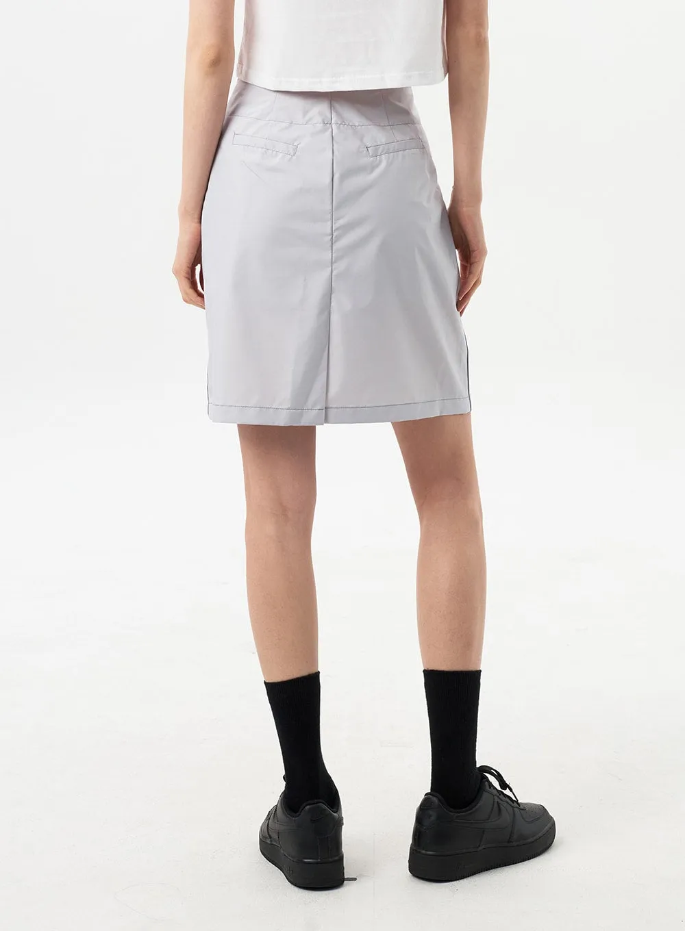 Zip-Up Pocket Midi Skirt CY310